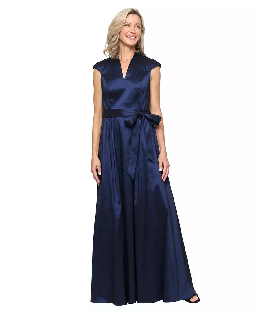 Alex Evenings Women's Stretch Taffeta V-Neck Ball Gown