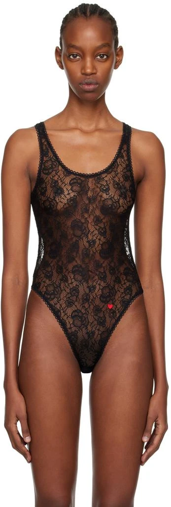 LE PETIT TROU Black Semi-Sheer Bodysuit 1