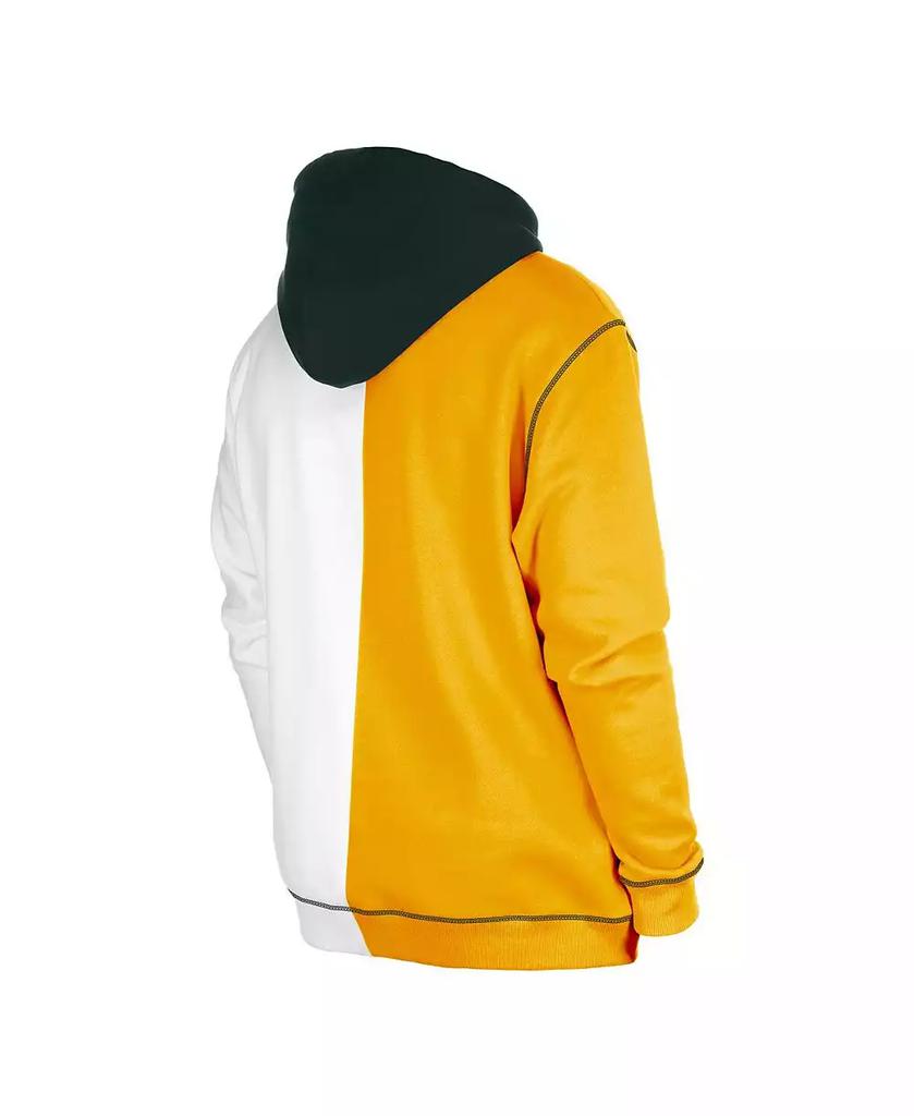 New Era Men's Gold, White Green Bay Packers Third Down Split Raglan Pullover Hoodie