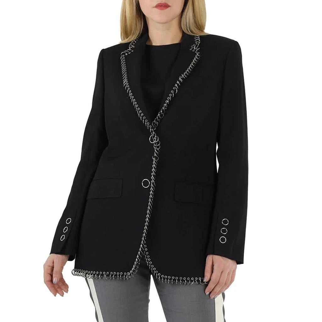Burberry Black Sidon Ring-pierced Boxy Blazer 1