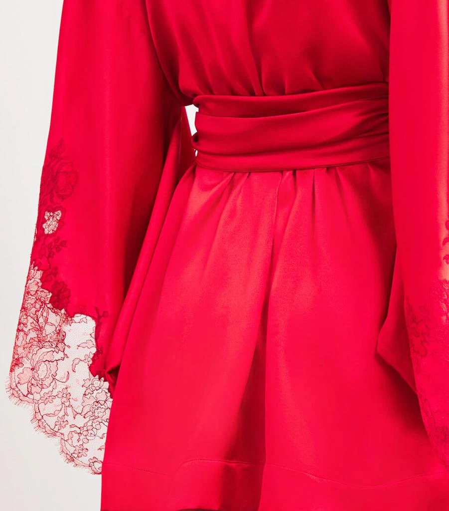 Carine Gilson Silk Lace-Trim Robe 6
