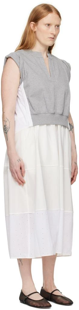 3.1 Phillip Lim Gray & White Rolled Sleeve Midi Dress 2