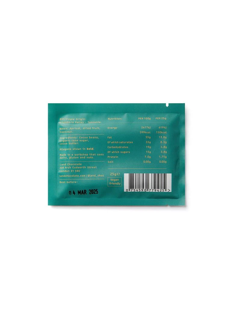 Orelia London 85% Tanzania Dark Chocolate Mini Bar 25g 2