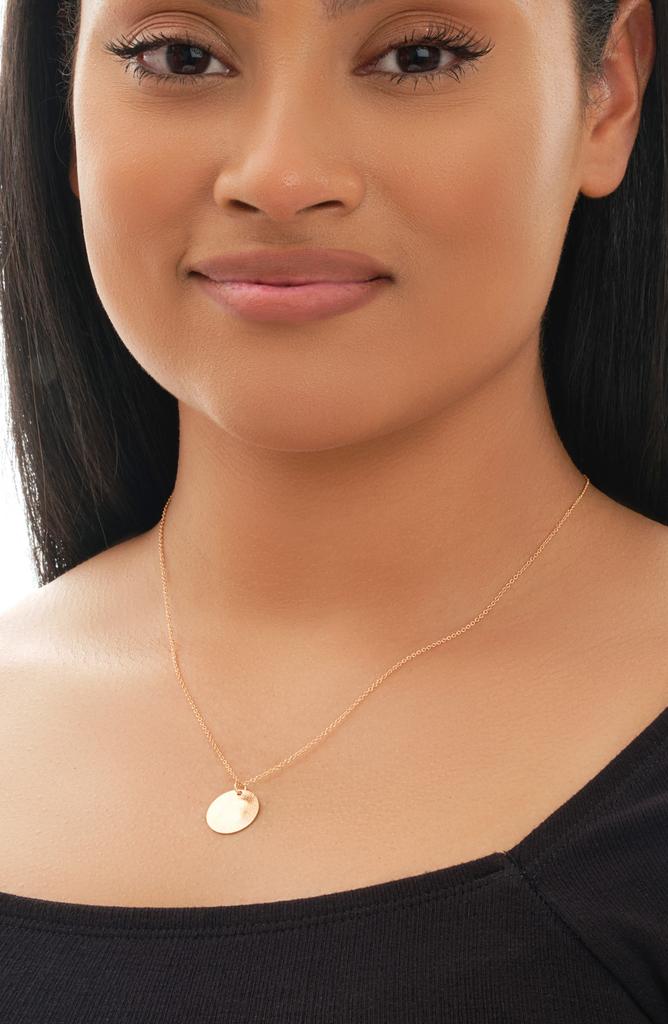 Sterling Forever 14K Yellow Gold Vermeil Hammered Pendant Necklace