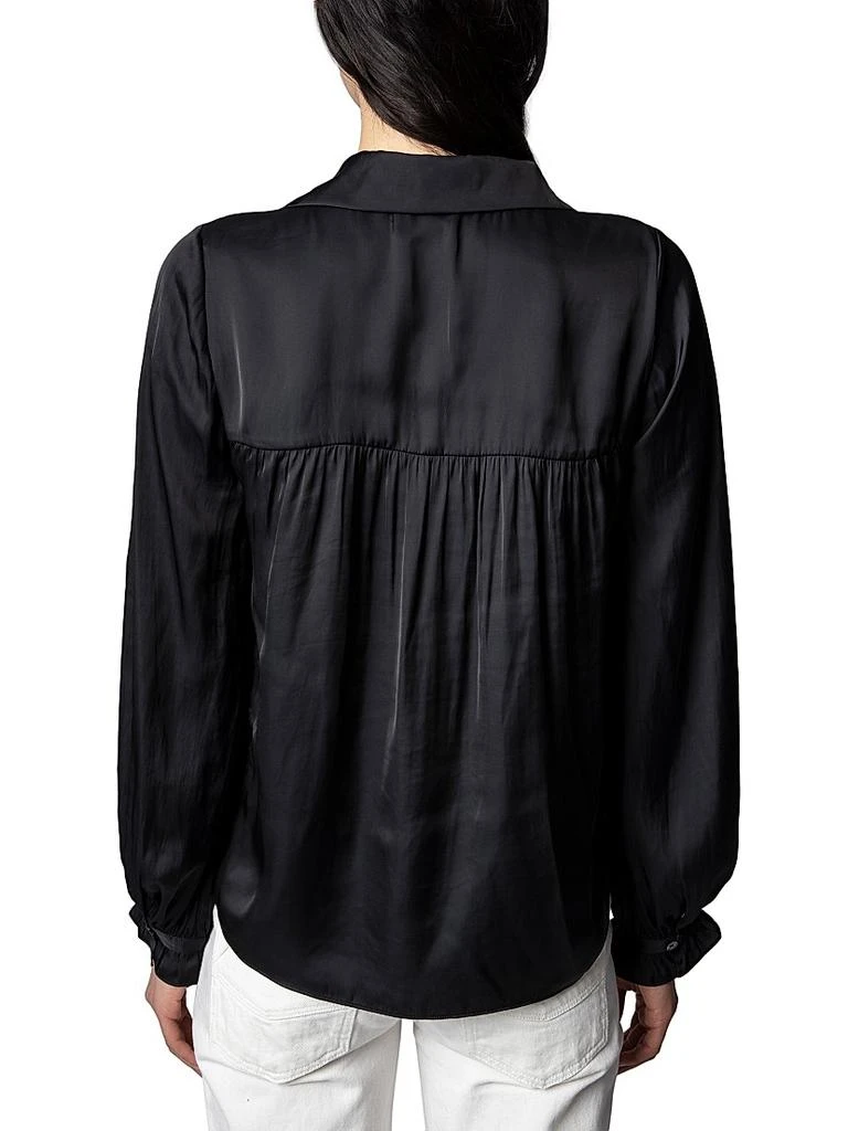 Zadig&Voltaire Tilan Satin Long-Sleeve Blouse 5