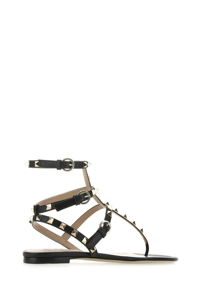 Valentino Black leather Rockstud thong sandals 3