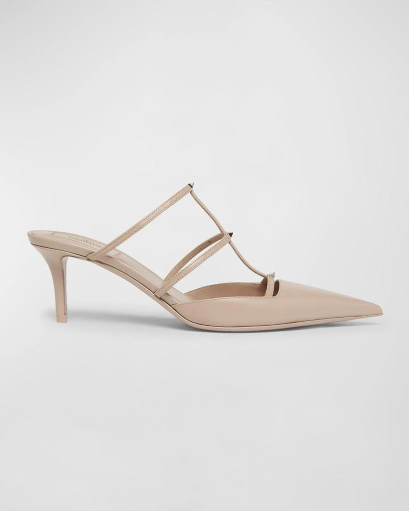 Valentino Rockstud T-Strap Leather Mule Pumps 1