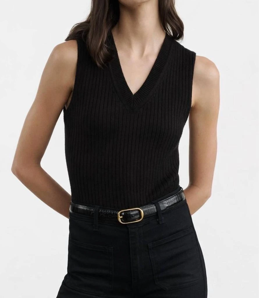 Nili Lotan Iker Sweater Vest In Black