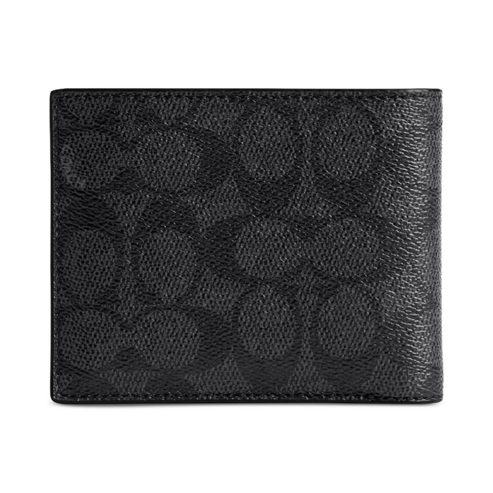 COACH Men's Signature Canvas Three-in-One Logo Wallet