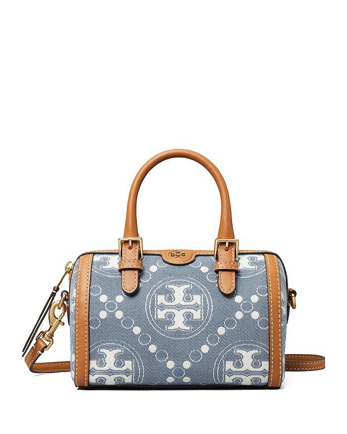 Tory Burch Petite T Monogram Denim Barrel Bag