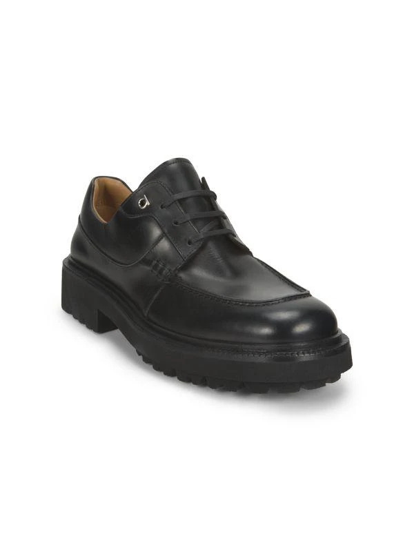 Salvatore Ferragamo Gancini Logo Leather Derbys 2