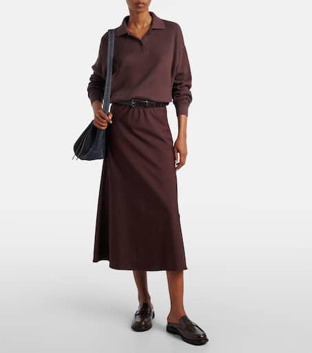 Brunello Cucinelli Wool-blend midi skirt