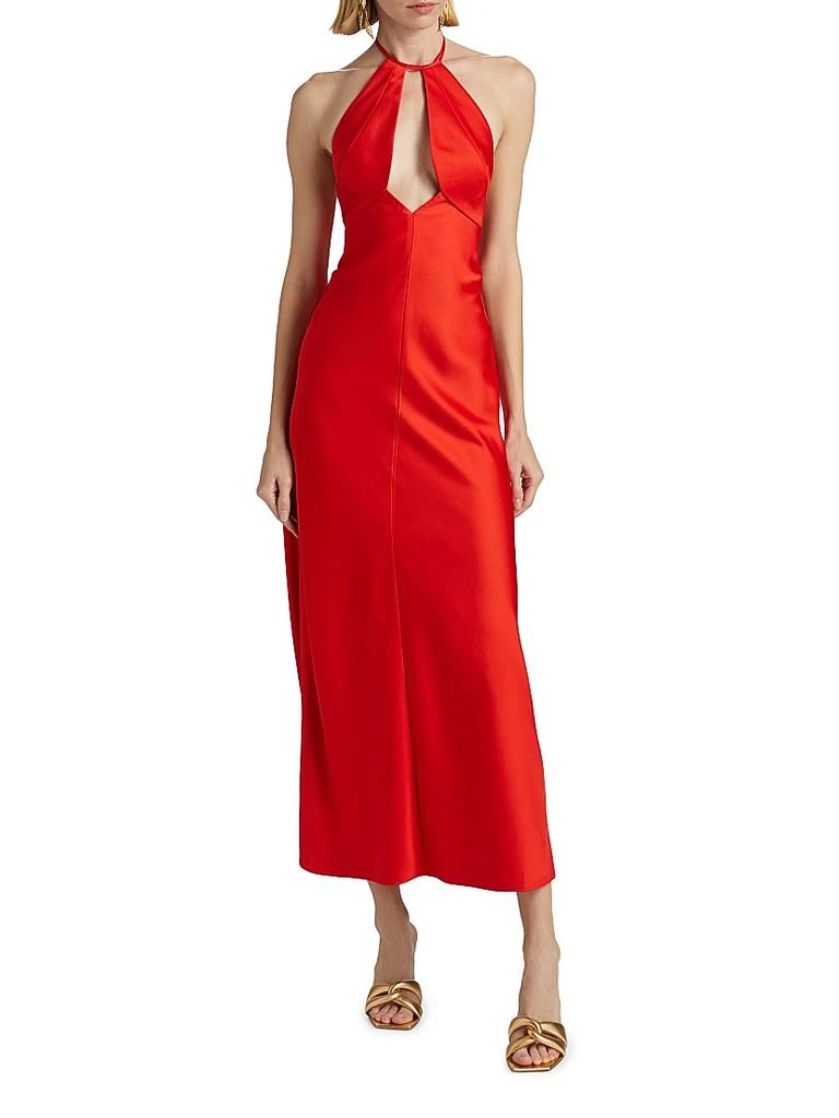 Significant Other Becca Satin Halterneck Midi-Dress 3