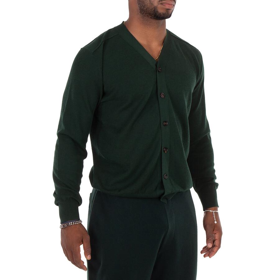 Burberry Relaxed Fit Wool V-Neck Cardigan