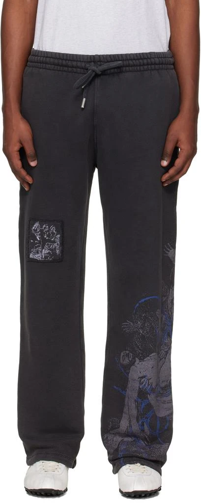 Off-White Black Faded Painting Sweatpants 1