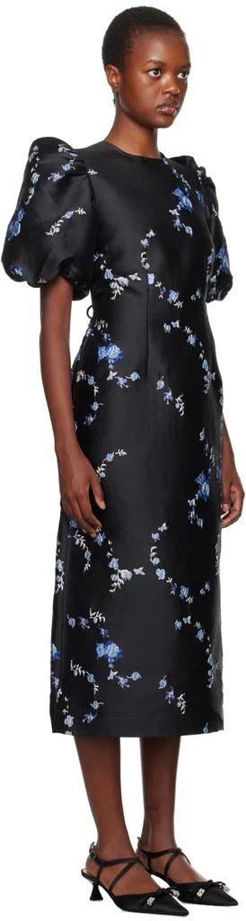 Ganni Black Jacquard Midi Dress 2