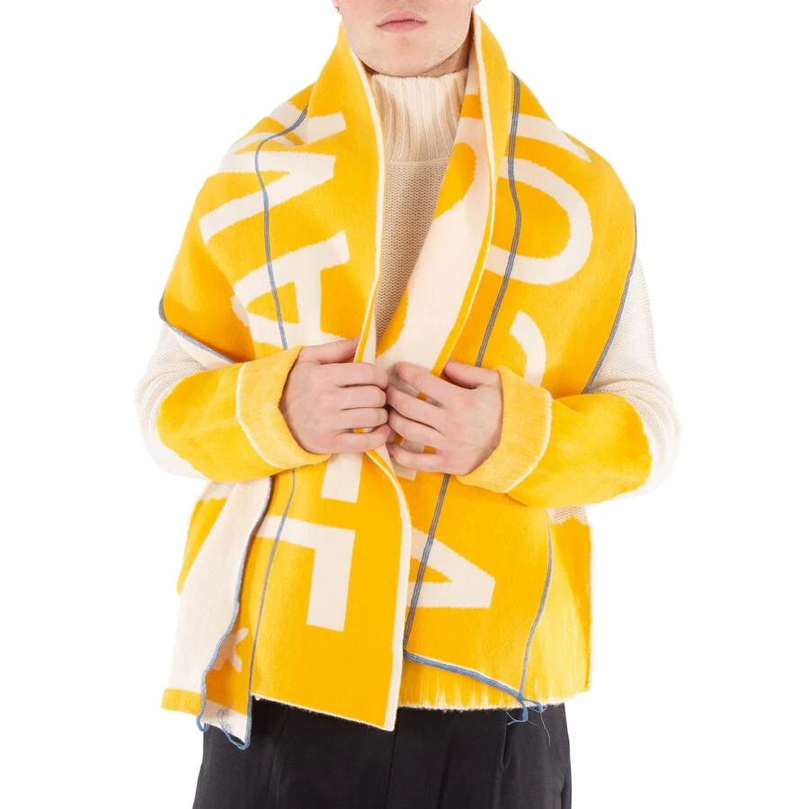 A-COLD-WALL* Men's Yellow Fracture Oblong Wool Blend Scarf 2