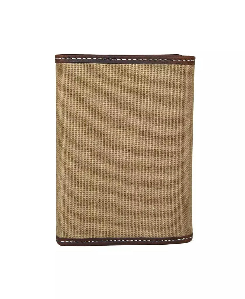 Lucky Brand Men's Canvas with Leather Trim Trifold Wallet 3