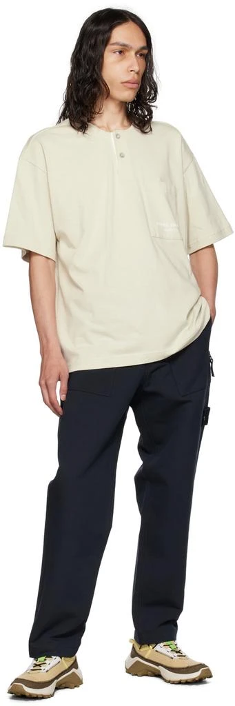 Stone Island Beige Printed Henley 4
