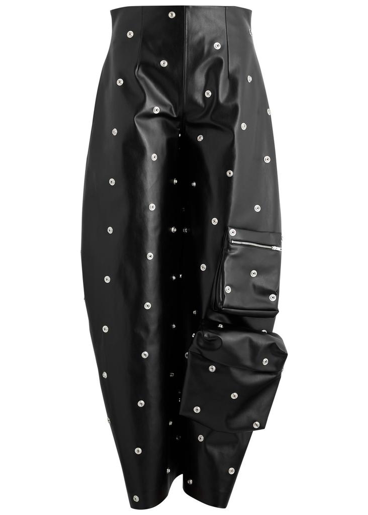 A.W.A.K.E MODE Stud-embellished faux leather trousers