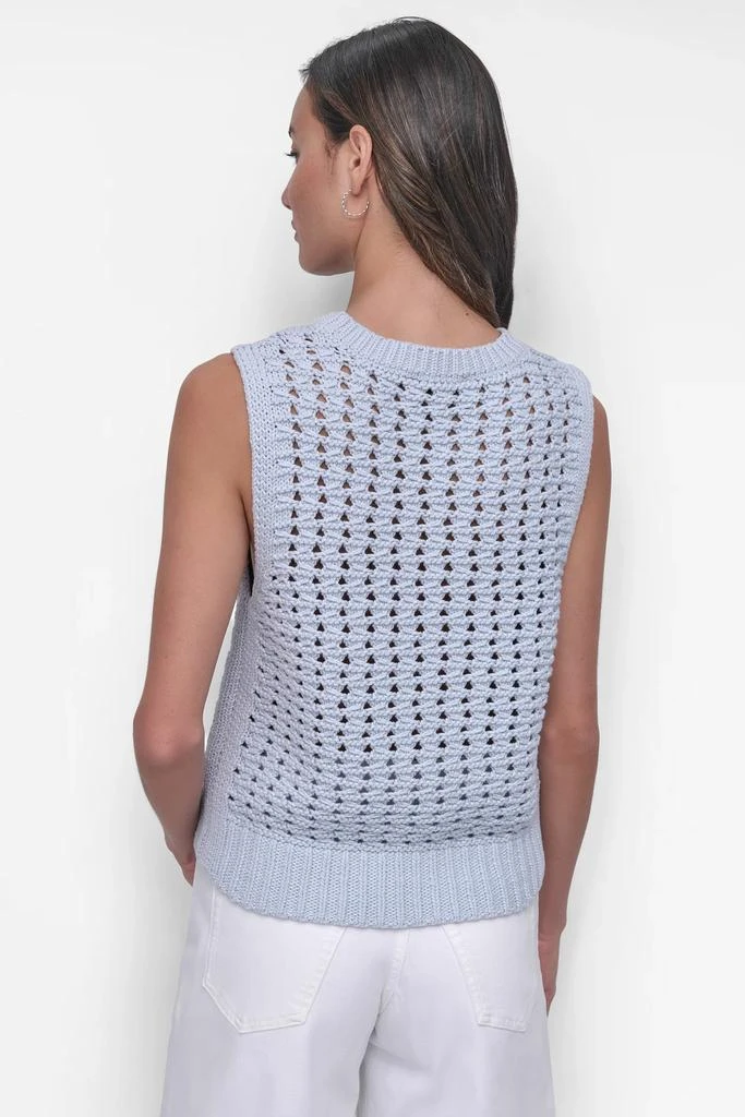 DKNY SLEEVLESS POINTELLE STITCH CREW NECK VEST 2
