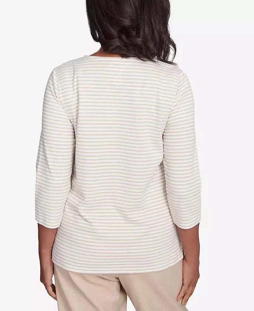 Alfred Dunner Petite Catalina Island Bold Medallion Stripe Top 2