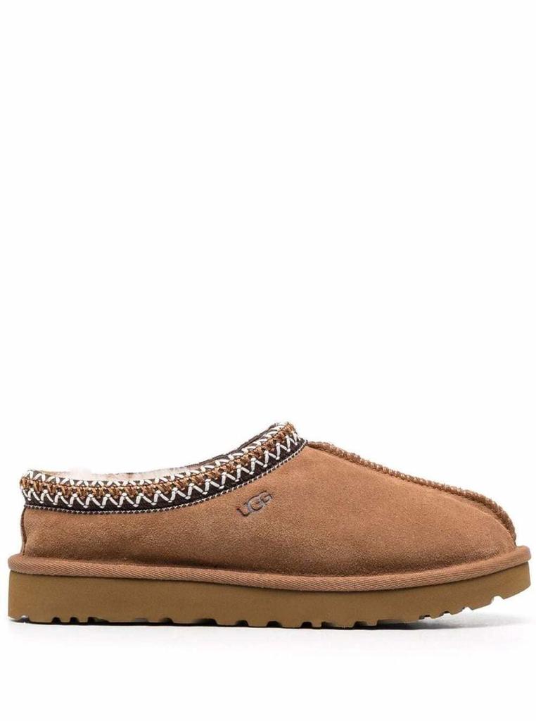 UGG 'Tasman' Beige Mules With Embossed Logo In Suede Woman