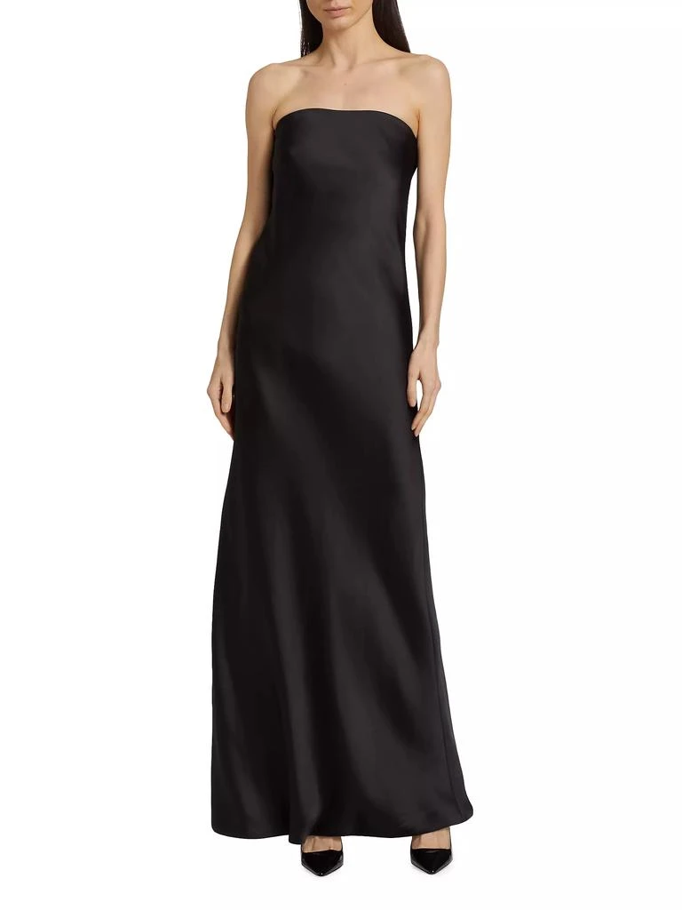 Norma Kamali Satin Bias Strapless Gown 3