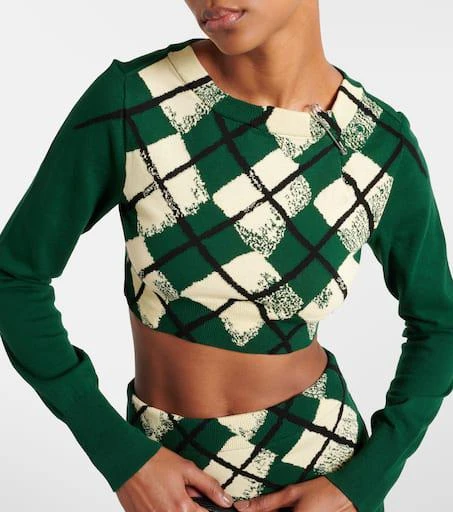 Burberry Argyle cropped cotton sweater 4