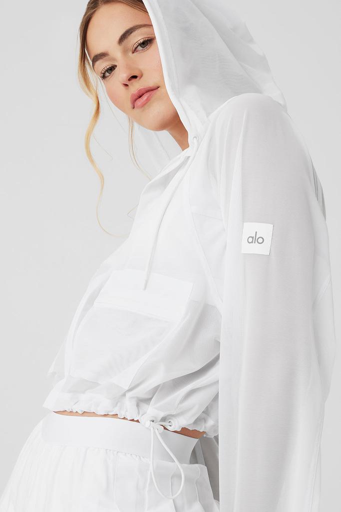 Alo Mesh Sheer Bliss Jacket - White - Jackets - Free Shipping