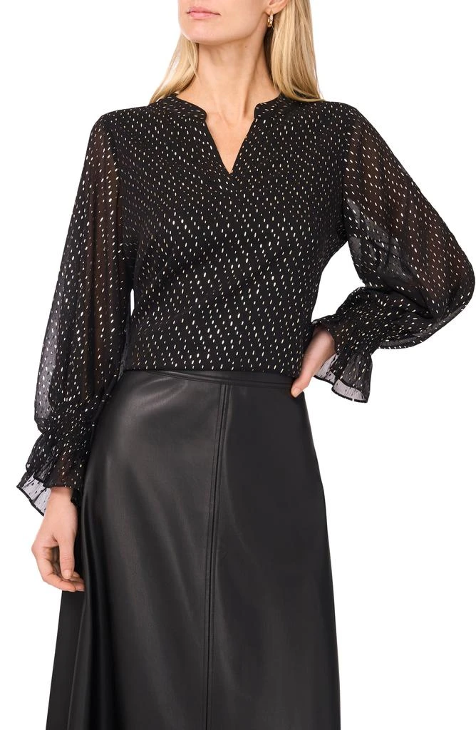 Vince Camuto Foil Print Chiffon Top