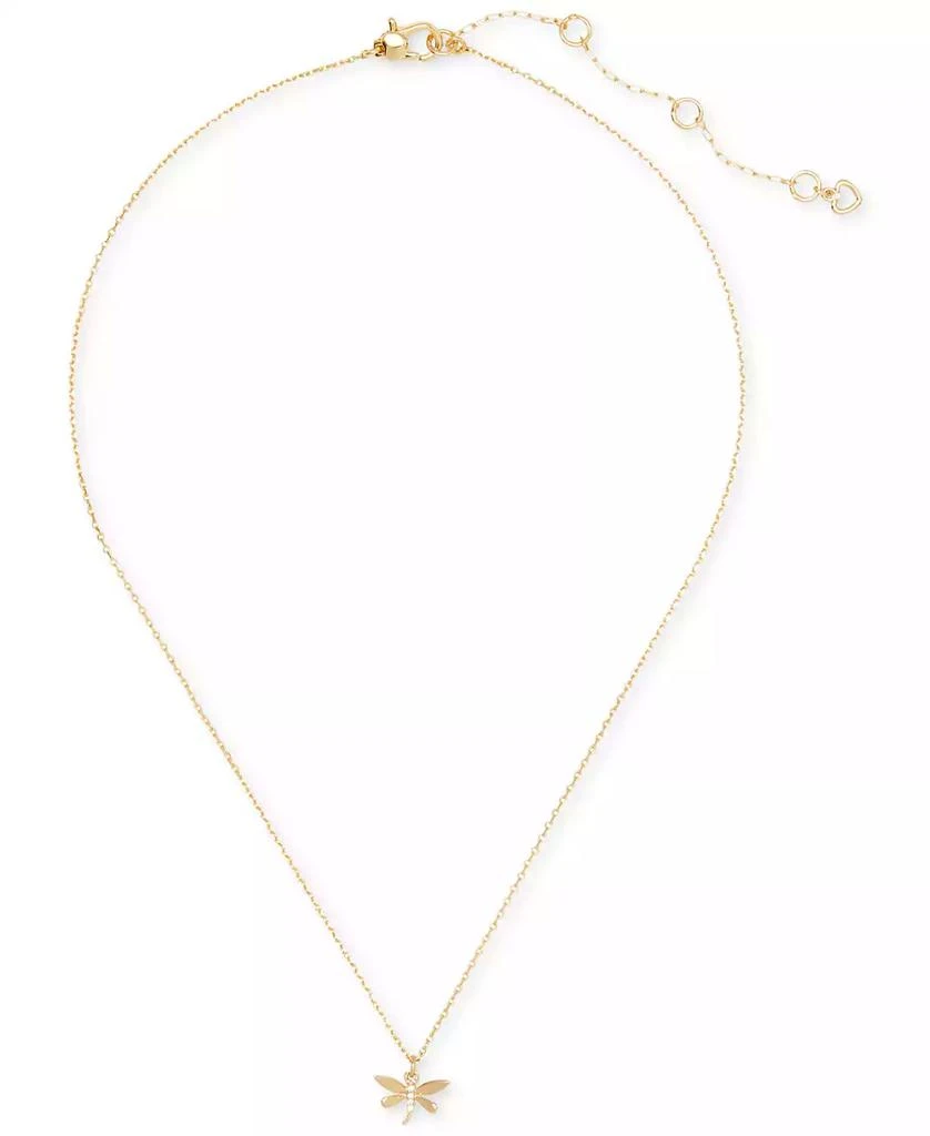 Kate Spade Gold-Tone Pavé Dragonfly Pendant Necklace, 16" + 3" extender 2