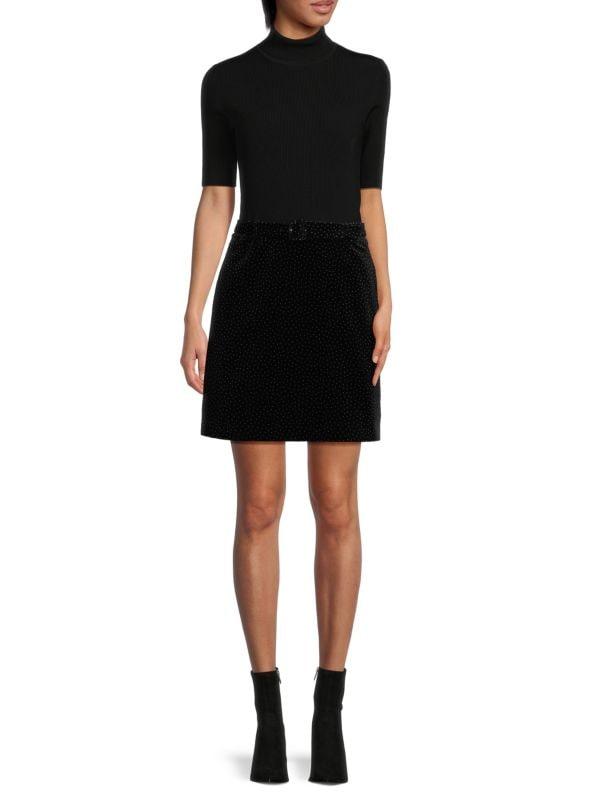 Theory Studded Mini Twofer Dress