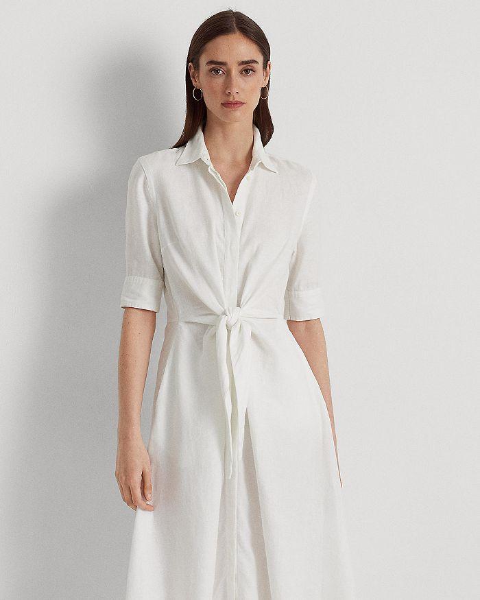 ralph lauren tie front shirt dress
