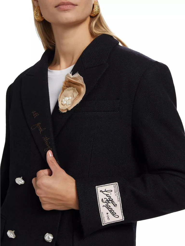 Lingua Franca Jackie Pearl-Embellished Double-Breasted Blazer 6