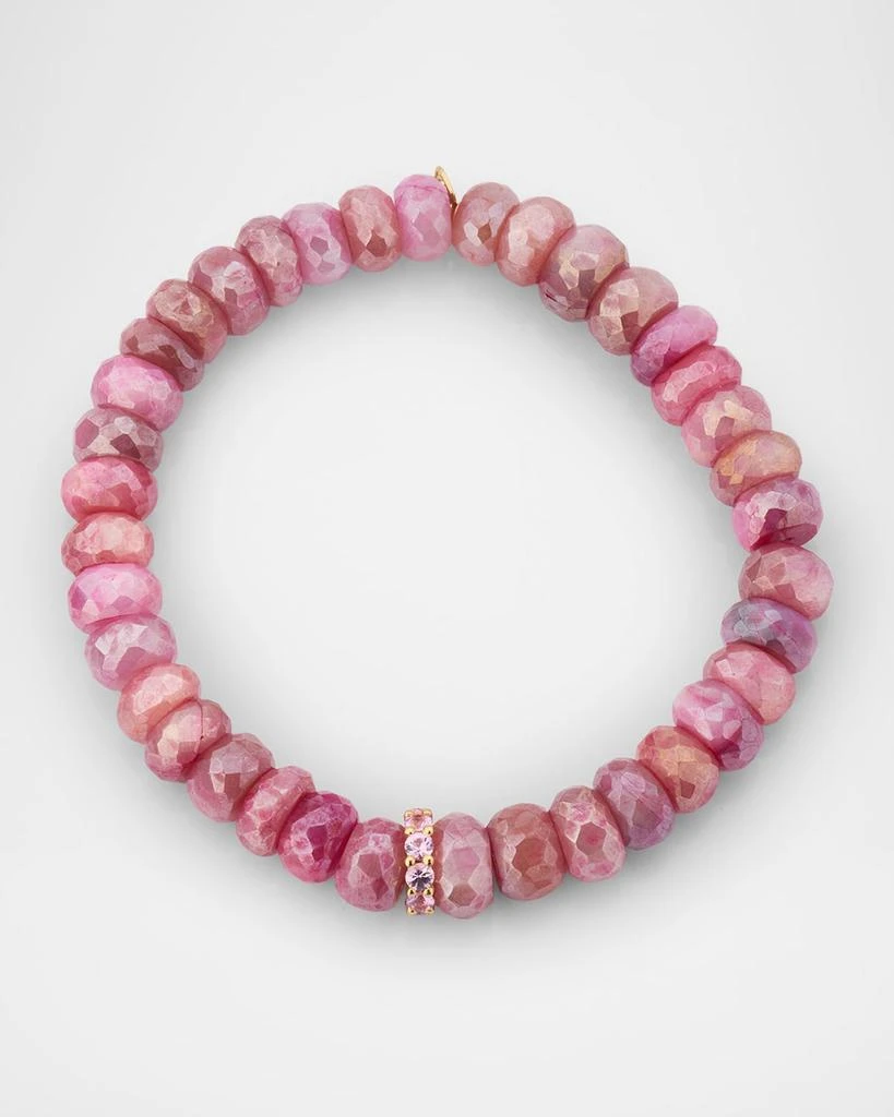 Sydney Evan Pink Sapphire Rondelle Bead Bracelet