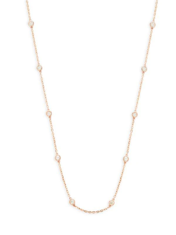 Saks Fifth Avenue ​14K Rose Gold & 0.7 TCW Diamond Station Necklace 1
