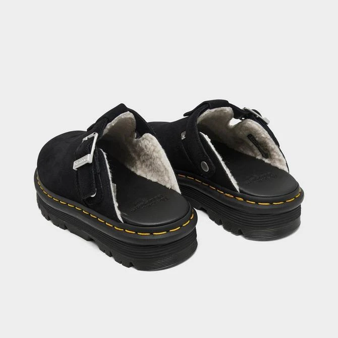 Dr. Martens Women's Dr. Martens Zebzag Suede Fleece-Lined Slingback Platform Mule Sandals 4