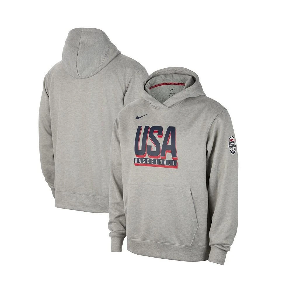 NIKE Men's Gray USA Basketball Authentic Practice Club Pullover Hoodie 1