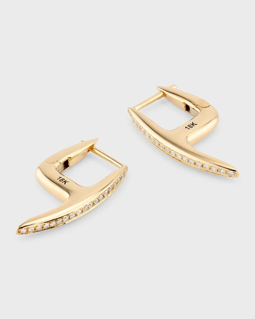 Hoorsenbuhs 18K Yellow Gold Mini Axe Earrings with Diamonds 3