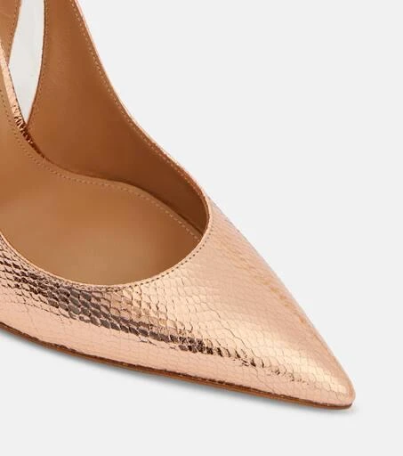 Aquazzura Talk To Me 105 metallic leather pumps 6