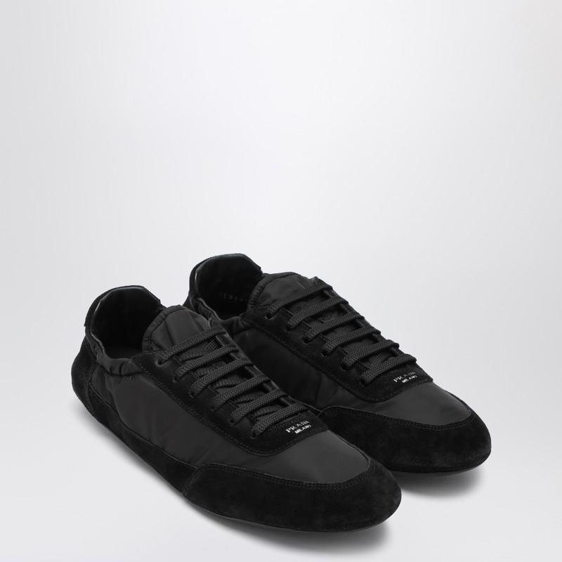 Prada Black Re-Nylon and suede Sneaker Collapse