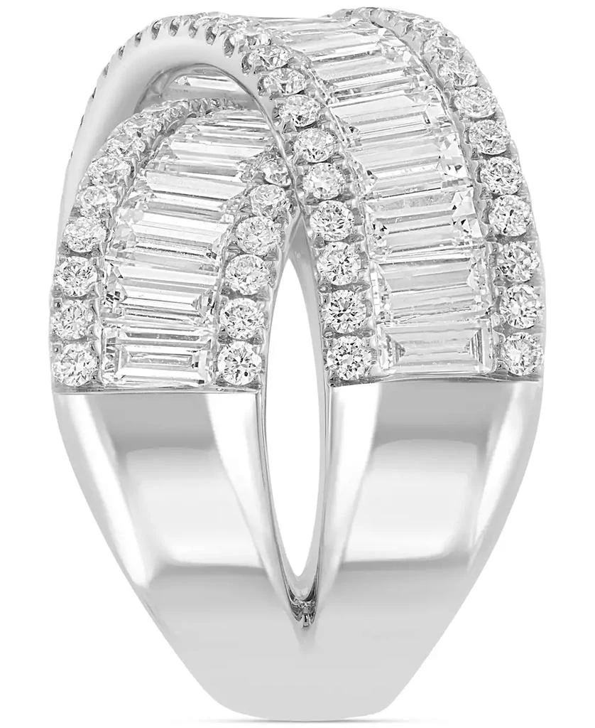 Effy EFFY® Lab Grown Diamond Baguette & Round Crossover Statement Ring (5-1/10 ct. t.w.) in 14k White Gold 3