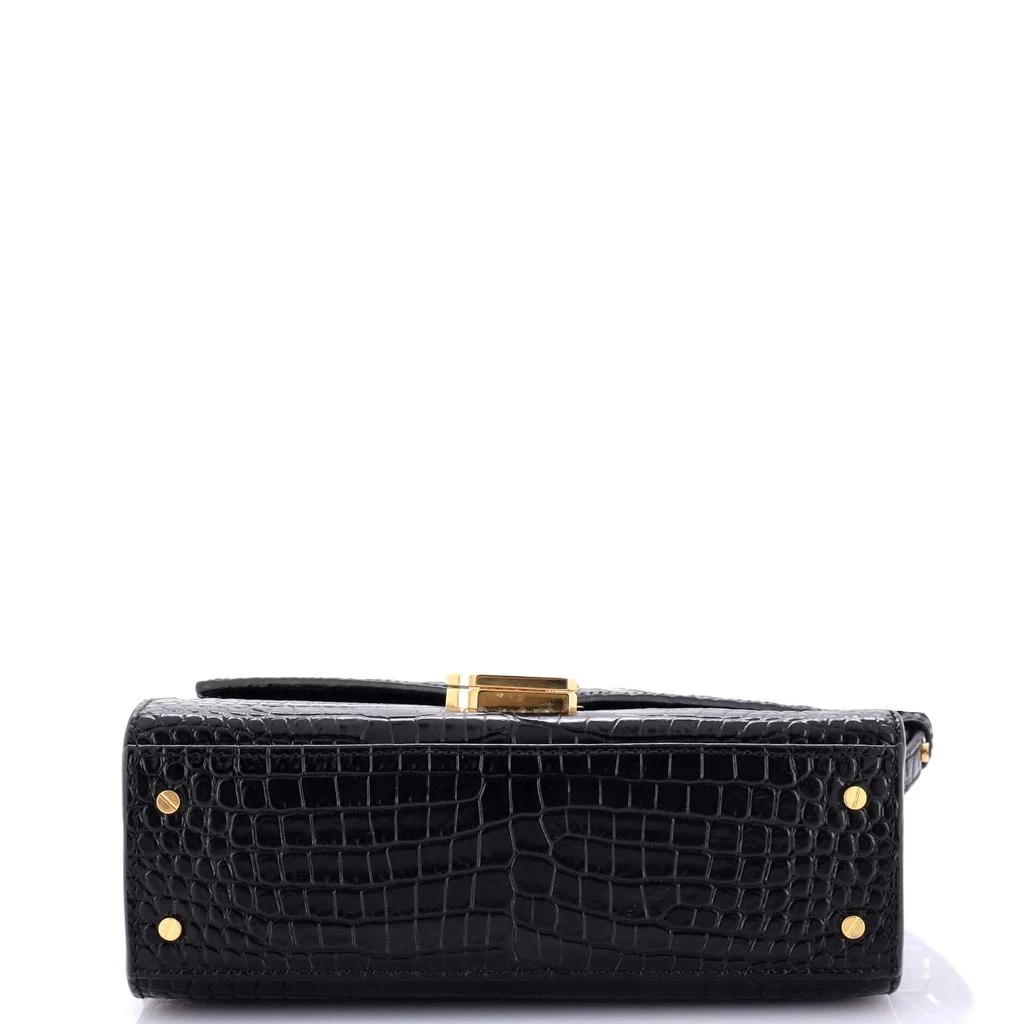 Yves Saint Laurent Cassandra Top Handle Bag Crocodile Embossed Leather Mini 4