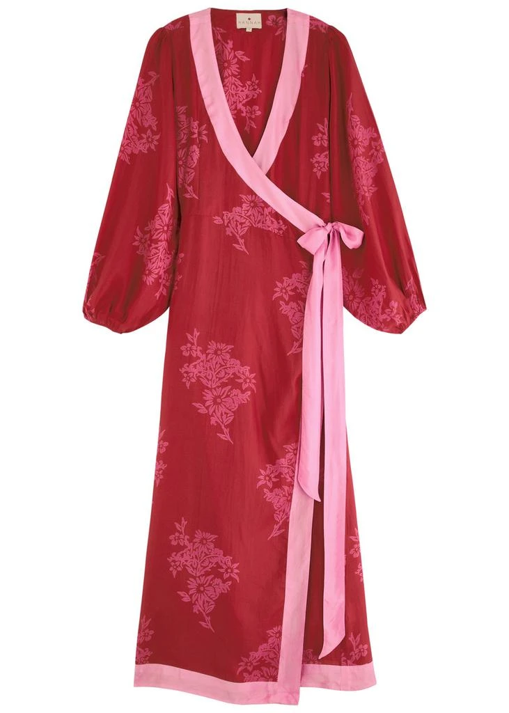 Hannah Artwear Luna floral-print silk midi wrap dress 1