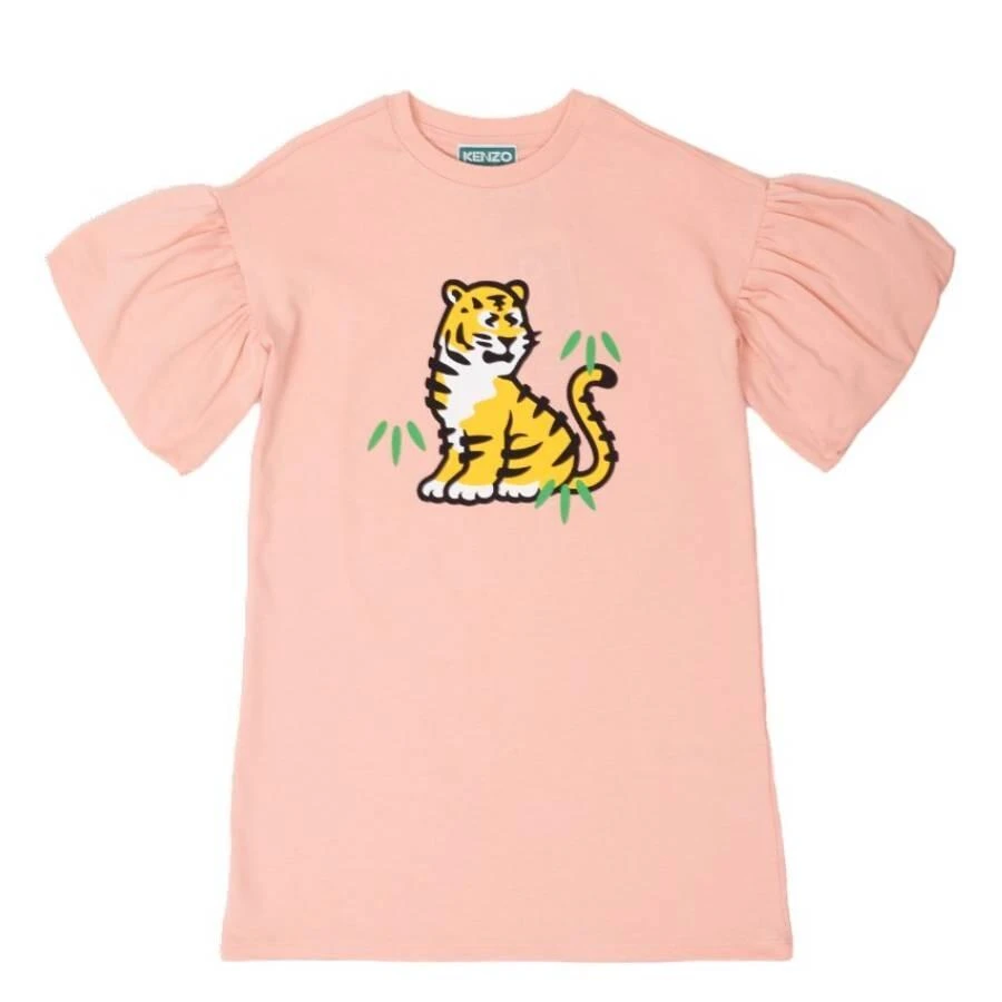 Kenzo Kids Tiger Print Cotton Dress 1