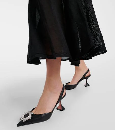 Amina Muaddi Begum 70 leather slingback pumps 4