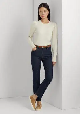 Ralph Lauren Cotton-Blend Puff-Sleeve Sweater 4