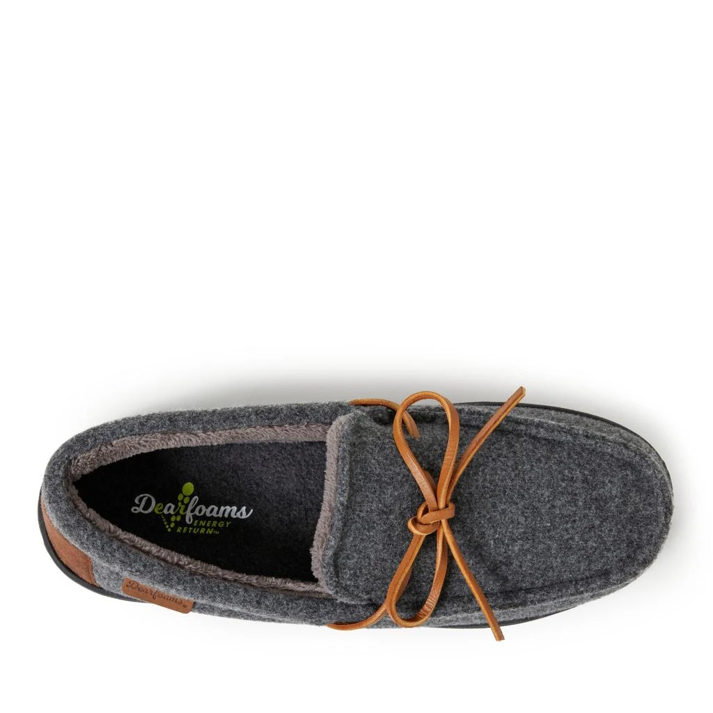 Dear Foams Men's Woodstock Wool Blend Energy Return Moccasin Slippers 4