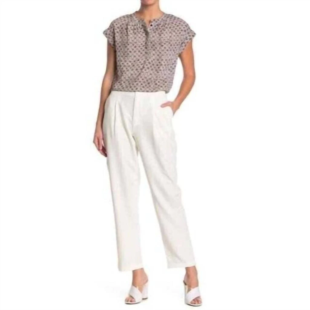 H Halston H Halston - Pleated Self Tab Ankle Crop Pants 3